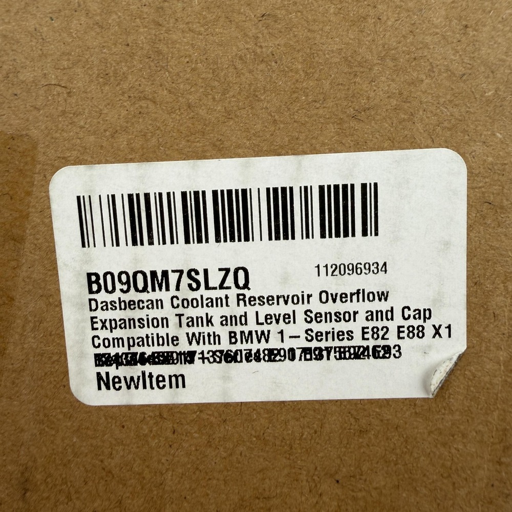 Dasbecan Coolant Expansion Tank 7462 17137640514 BMW 1 Series E82 E88‎ X1 W/ Cap